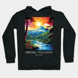 A Pop Art Travel Print of the Arenal Volcano - Costa Rica Hoodie